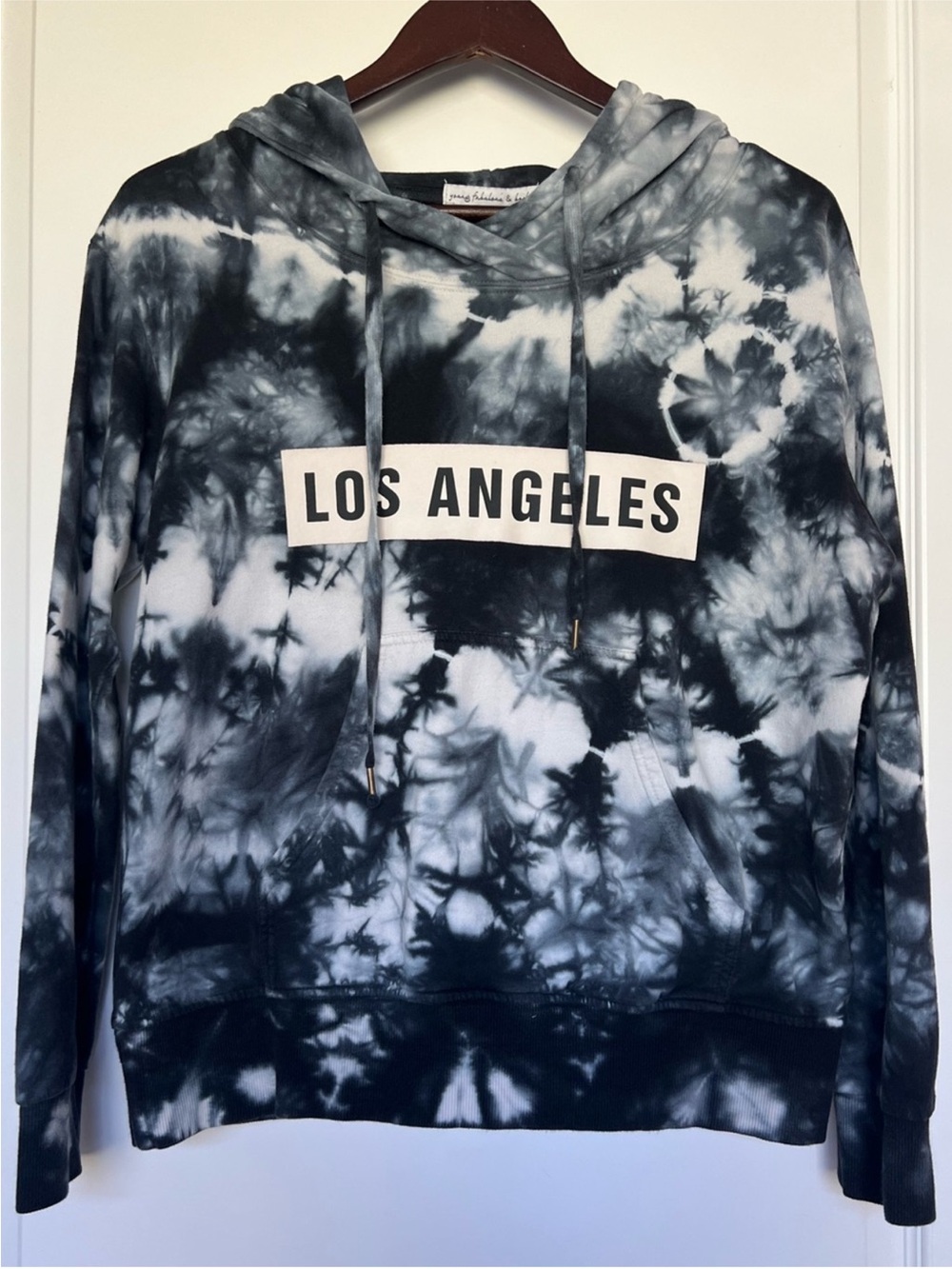 Young Fabulous & Broke Navy Blue Tie Dye Los Angeles Graphic Pullover Hoodie M